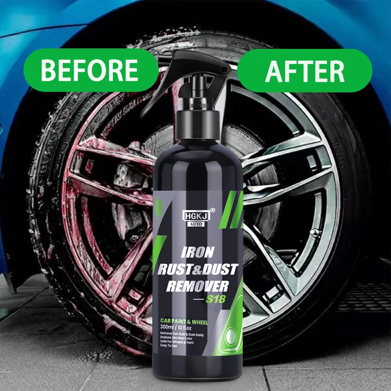 Car Paint & Wheel Iron Particles Powder Remove Spray Super Rust Dust Remover Spray Metal Surface Defender Auto Rim Cleaner S18