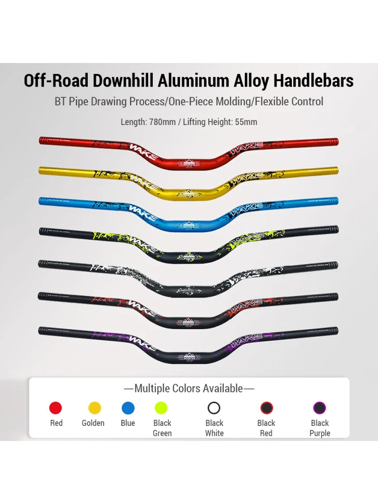 AliExpress 31.8MM Mountain Bike Handlebar Aluminum Alloy Bicycle Riser Handlebar 55MM Rise 780MM Length Bicycle