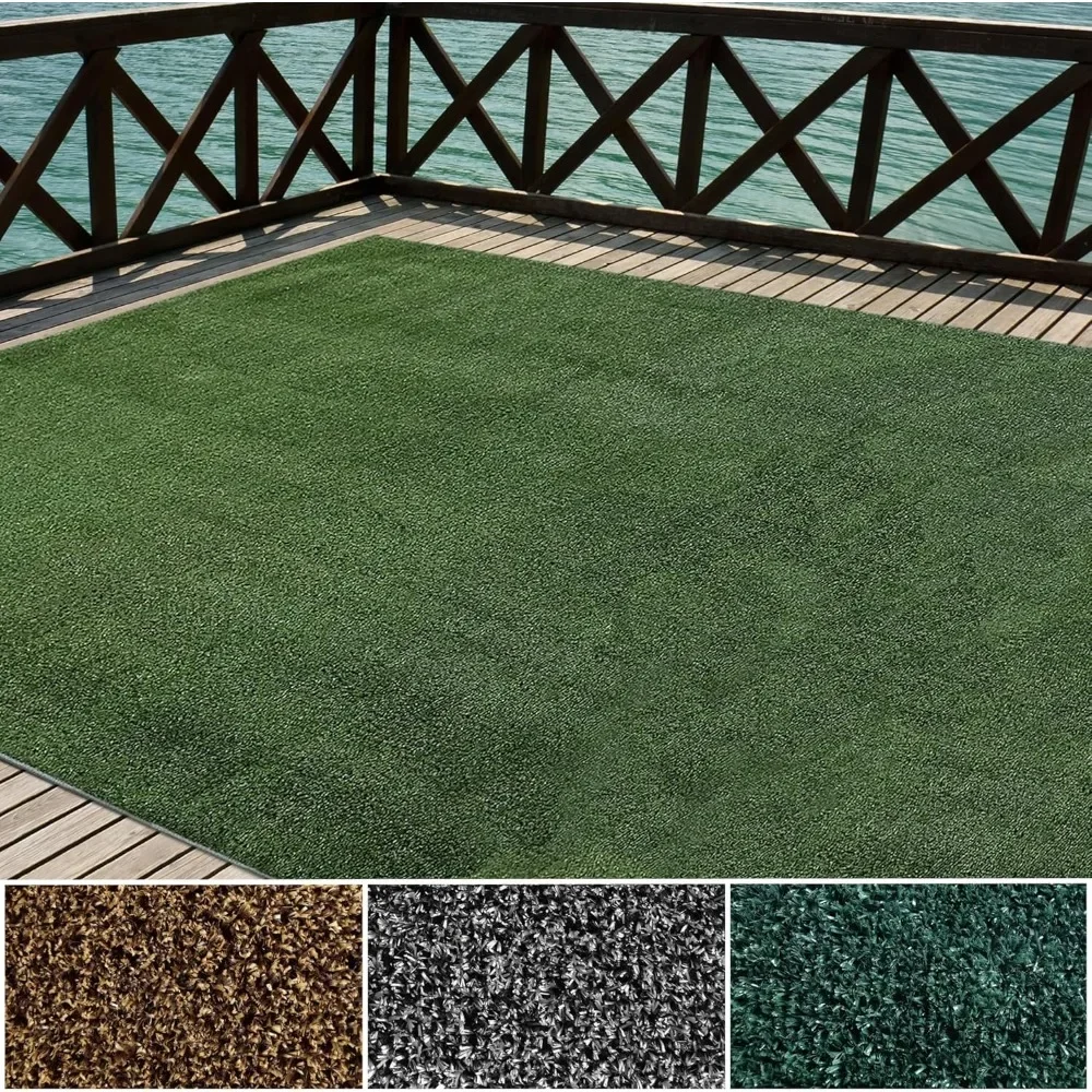 

Indoor/Outdoor Turf Carpet & Rugs, Synthetic Grass Artificial Grass for Decks, Patios, Yards, Camping, Boats, Finished Edges