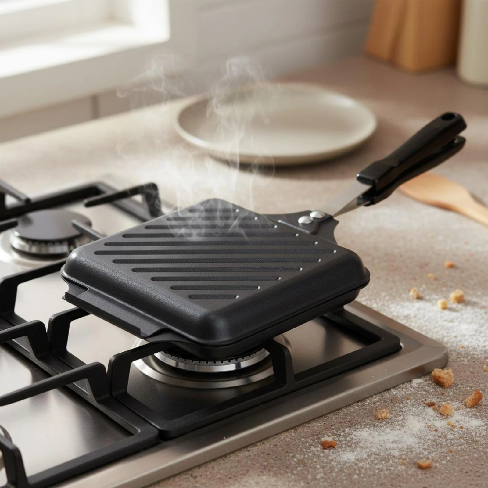 panela-grill-dupla-face-em-liga-de-aluminio-prensa-de-sanduiche-dupla-face-panela-grill-quadrada-com-acabamento-preto-utensilio-de-cozinha-compacto-para-fogao