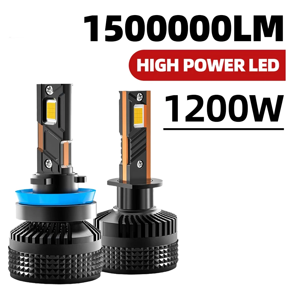 

2PC 1500000LM H4 LED H7 H11 Canbus Headlight 1200W High Power No Error CSP H1 H8 9005 HB3 9006 HB4 9012 HIR2 Turbo Lamp 6000K