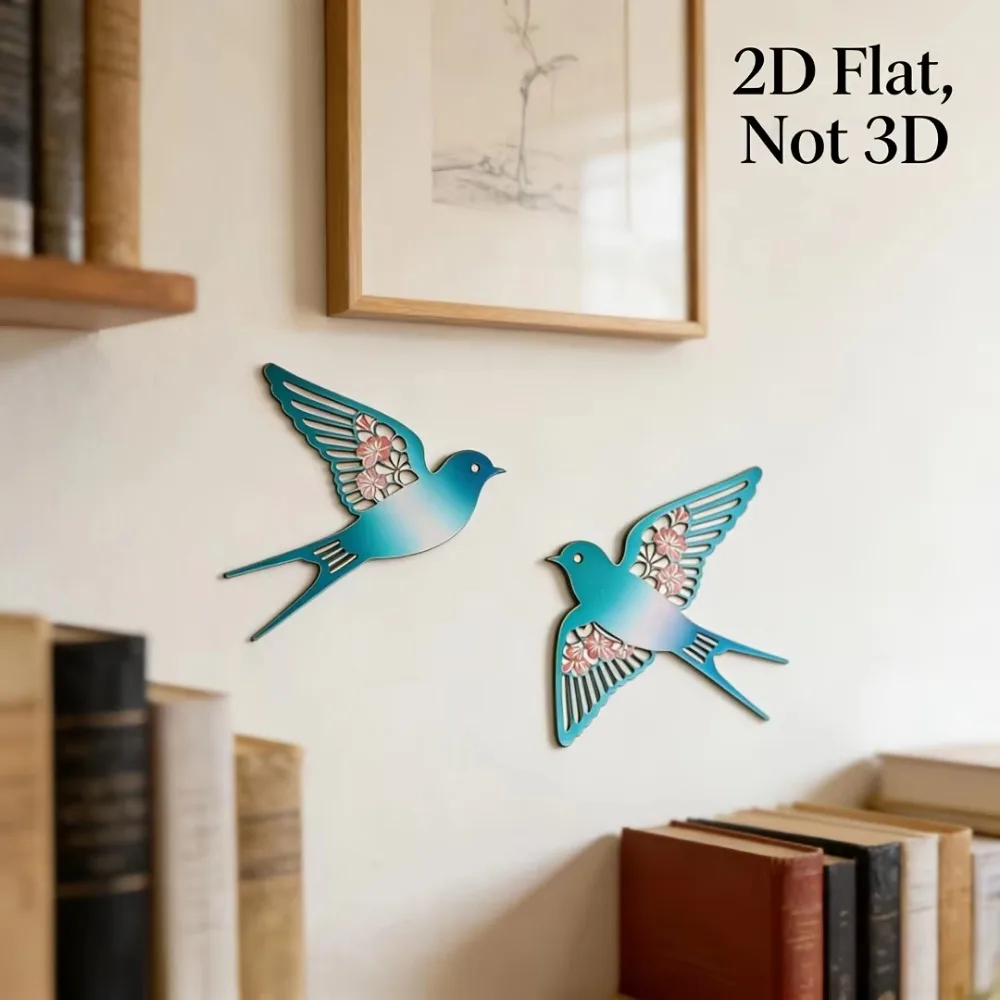 CIFBUY Colorful Swallow Metal Wall Art Iron Sculpture Rustproof Bird Decor Indoor Outdoor Home Garden Patio Gift