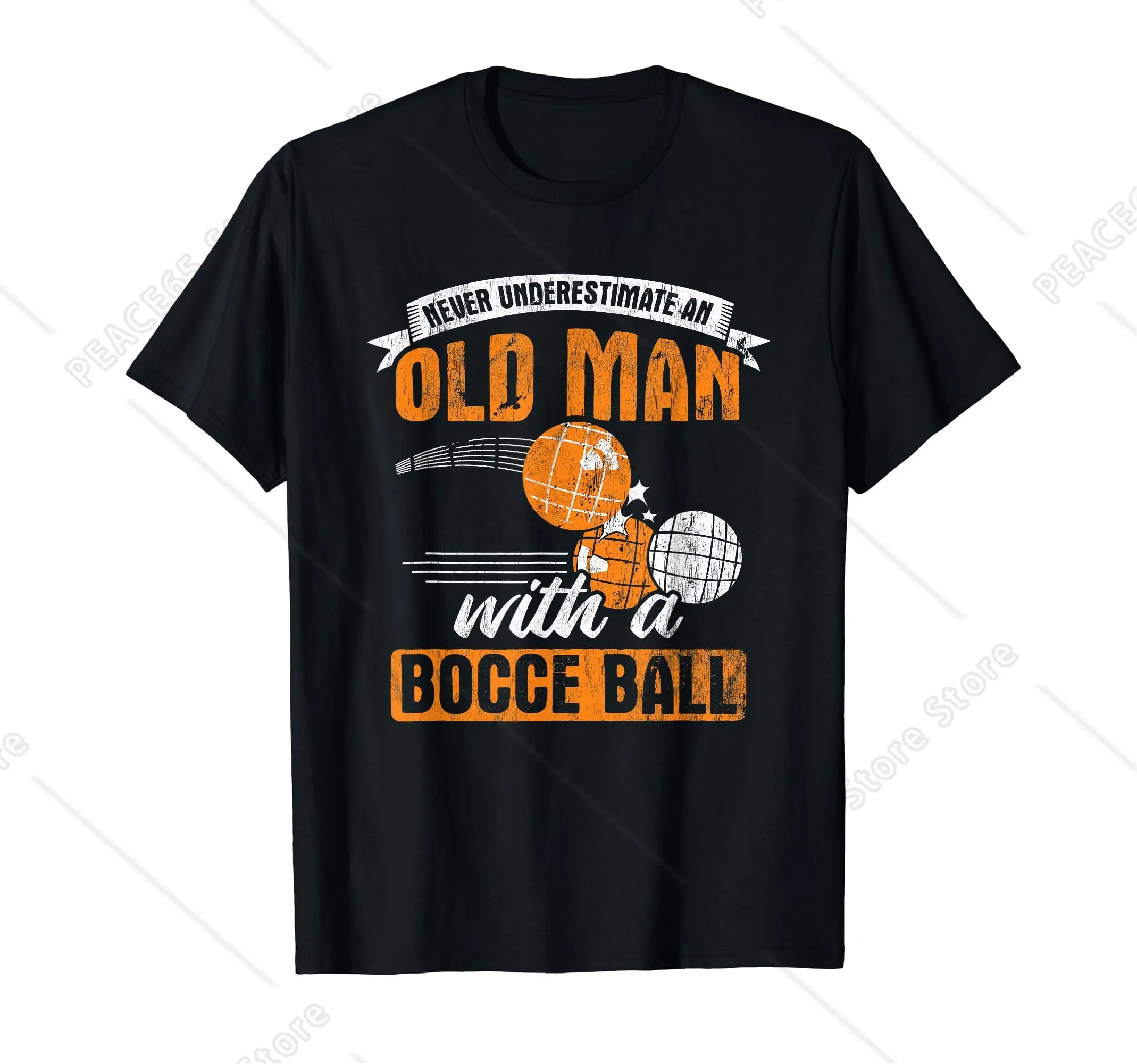 

Never Underestimate An Old Man With A Bocce Ball T-Shirt Bocce Gifts Bocce Ball Gifts Bocce Nation Short Sleeve