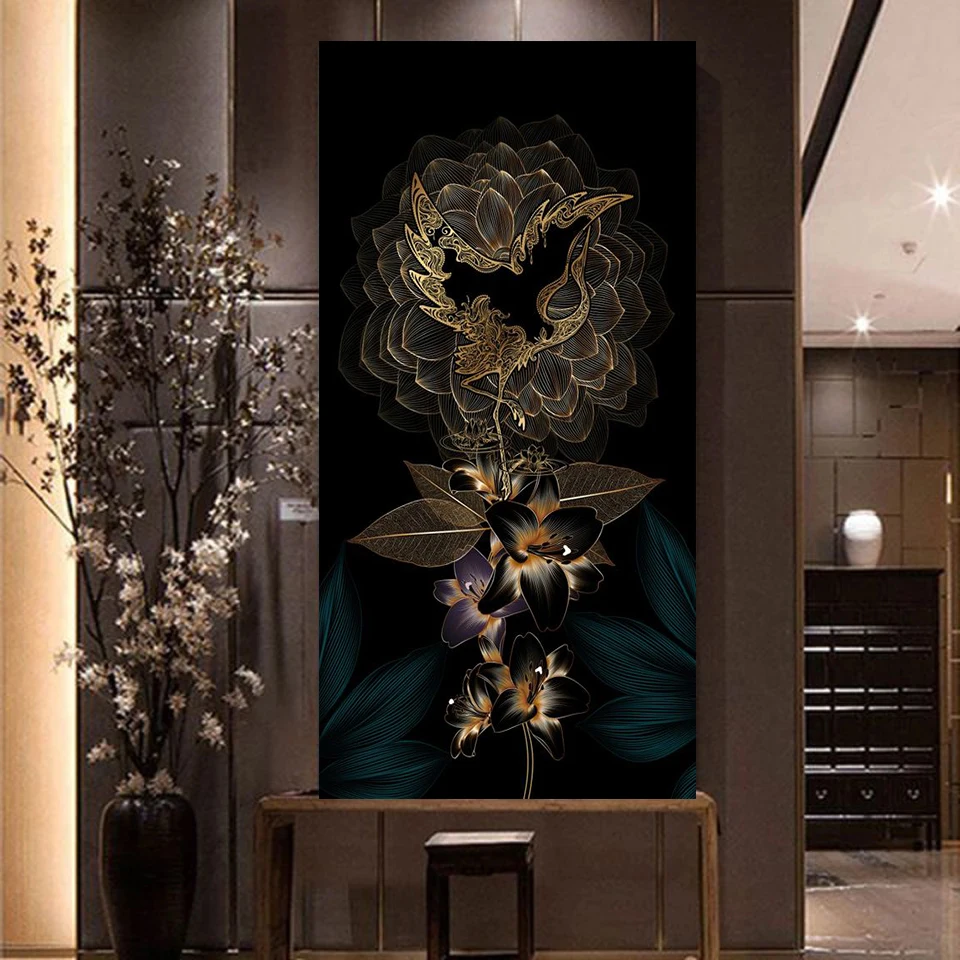 

Black Lily Flower Diamond Mosaic 5D DIY Diamond Painting art Embroidery Cross Stitch Kits Wall Art Crafts Home Decor Large Size