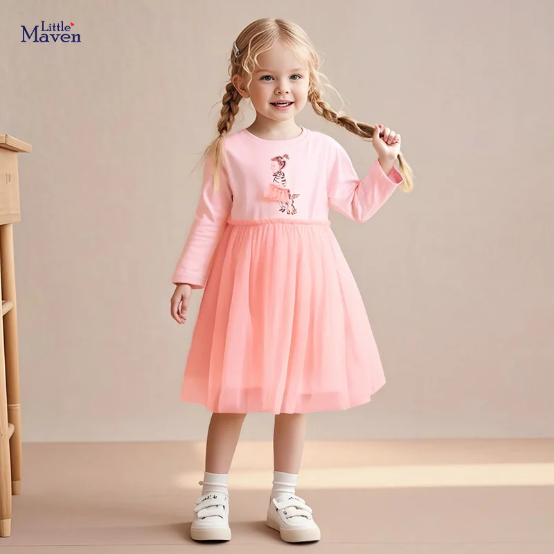 

Wind Child Dress New Autumn Mesh Skirt Cute Long Sleeve Children's Dress Wholesale