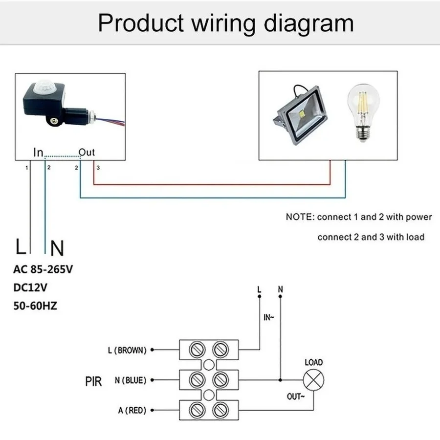 AC85-265V Human Motion Sensor Smart Home PIR Motion Sensor Detector PIR Motion Sensor Adjustable PIR Switch Light Switch Sensors