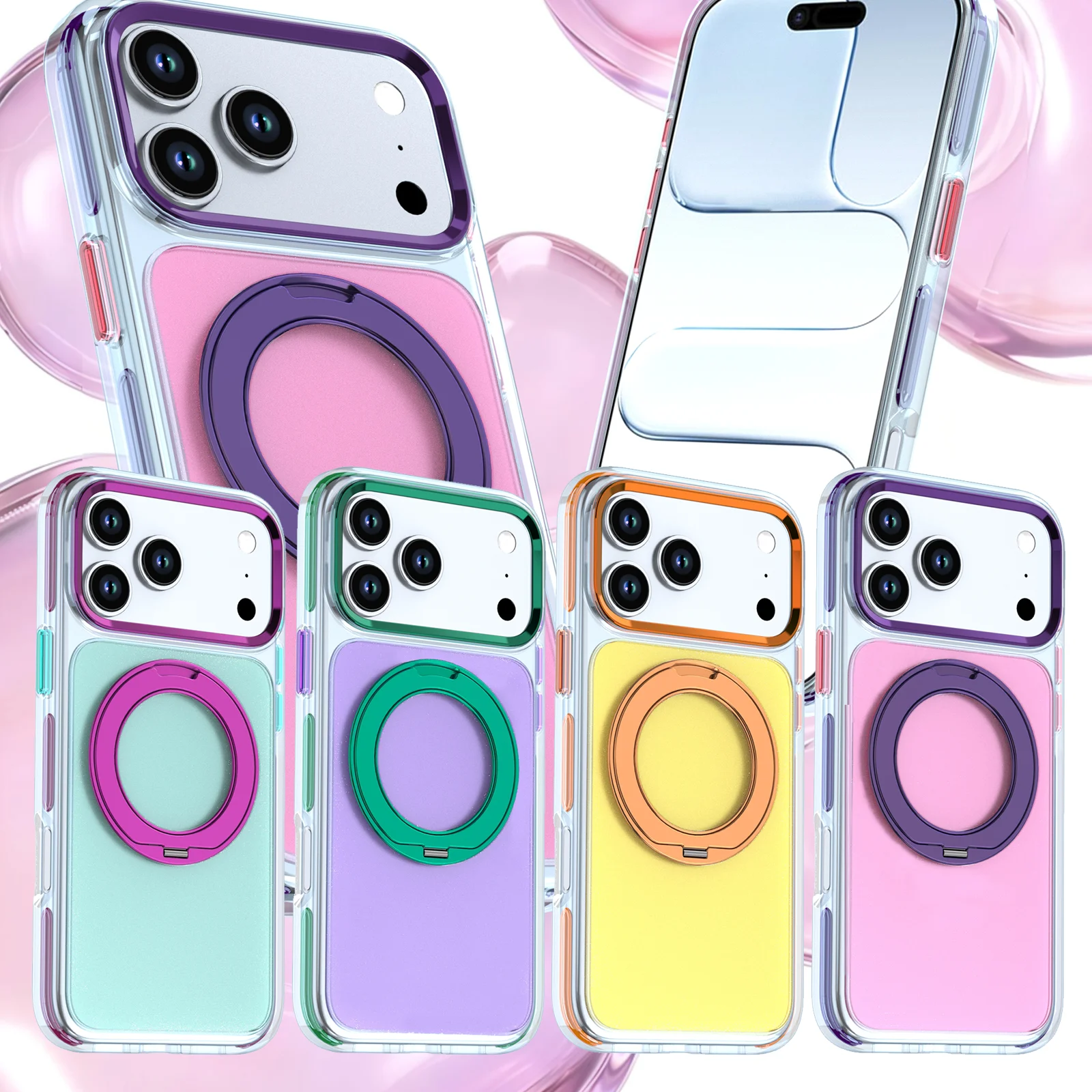 Colorful new metal bracket high quality frosted back mobile phone protective cover metal personalized lens frame protectionQ-888
