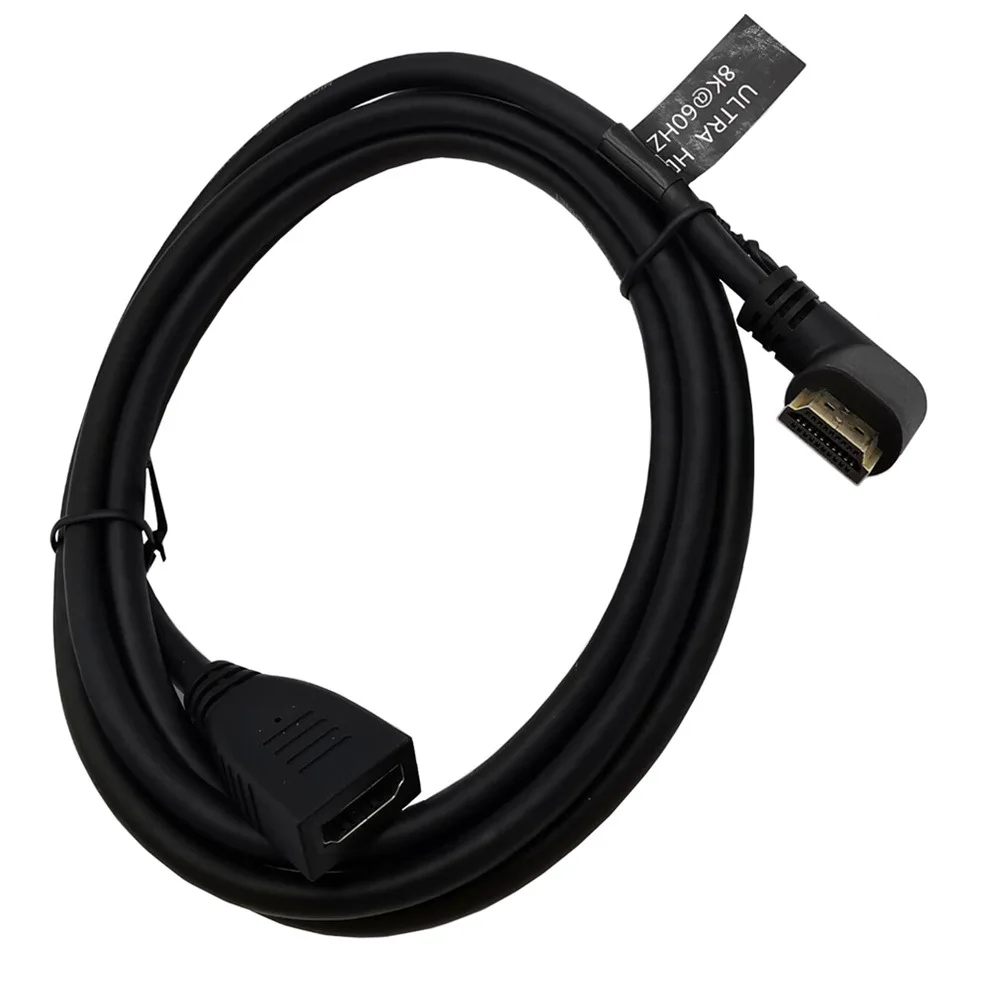 90 درجة اليمين اليسار حتى أسفل بزاوية HDMI-متوافق 2.1 الذكور إلى الإناث كابل 4K 120HZ 8K UHD HDR محول الكابل 15 سنتيمتر 60 سنتيمتر 180 سنتيمتر