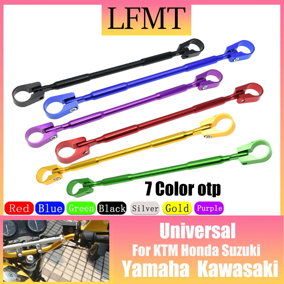 

22mm Alloy Aluminum Motorcycle Handlebar Brace Crossbar Modified Strengthen Handle Bar Clamp Balance Beam Cross For KTM Honda