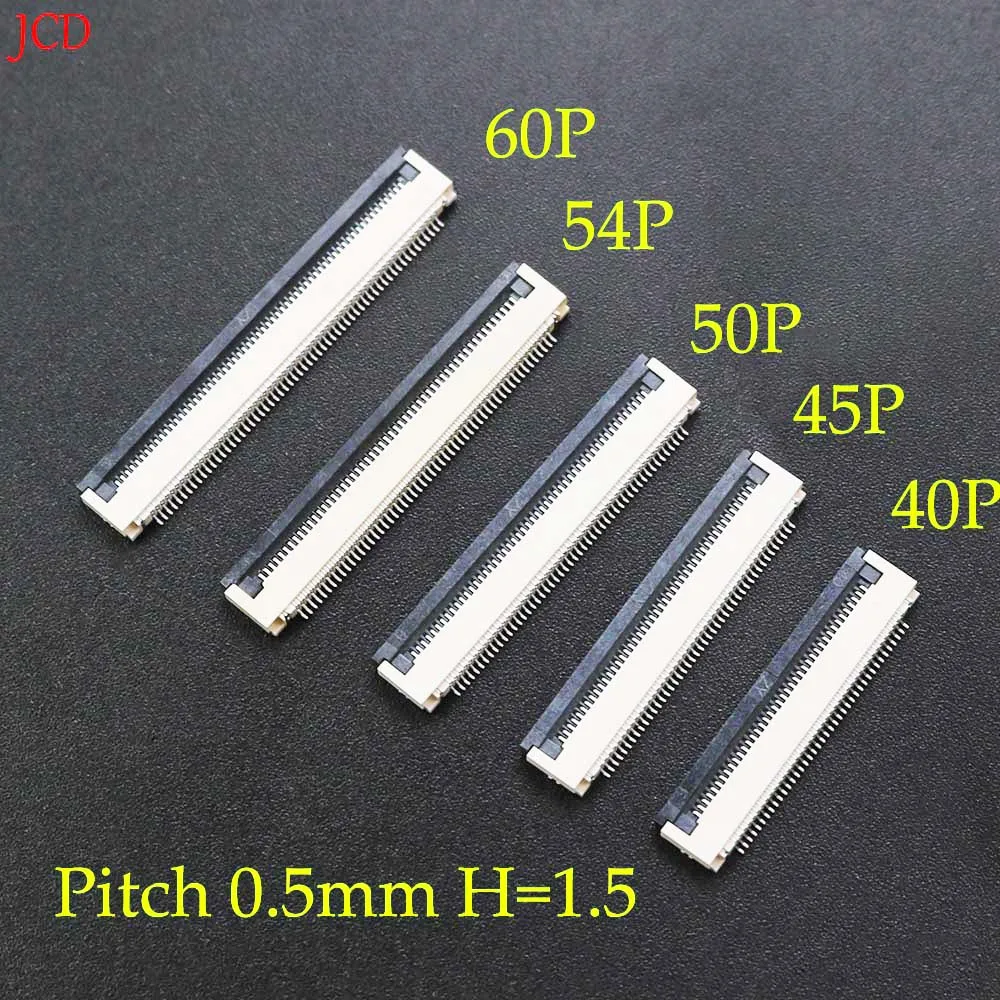 1/5/10pcs fpc ffc Stecker 0,5mm Flach kabel Leiterplatte stecker smt zif 40p 45p 50p 54p 60p Pin h = 1,5