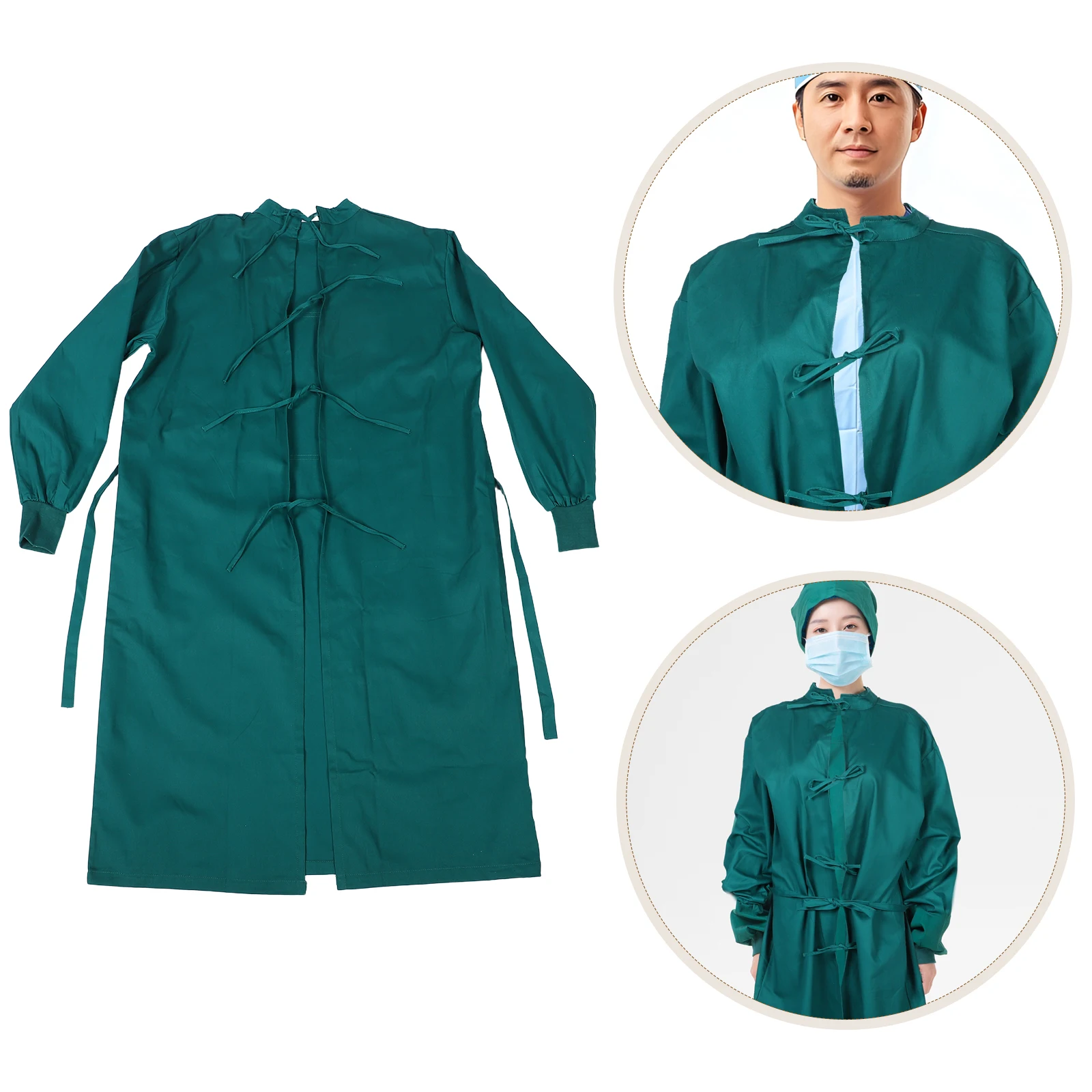 

1 set Surgical Gown Full Coverage Doctor Clothes Long Sleeve Medical Coat Male Female Doctors Outfit Operating Room Supplies