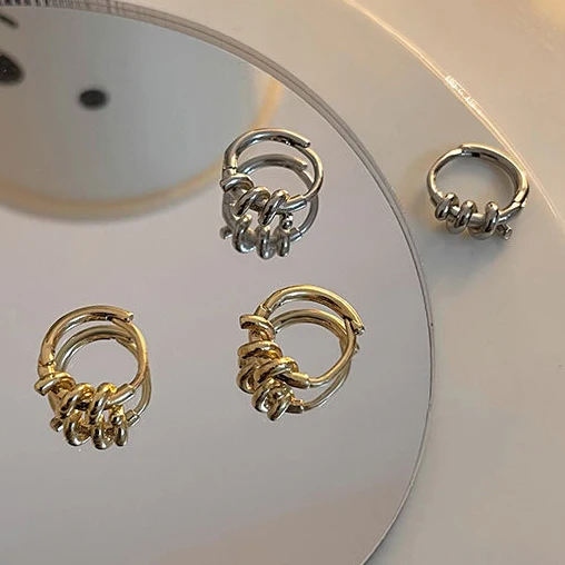 Ins style alloy wind fried clay twisted earrings, women's earrings, fashionable clothing, new styles, 2025