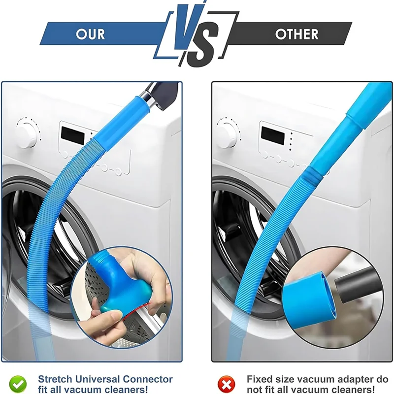 A99G-For Lint Removal For Clogged Ducts Dryer Vent Cleaner Universal Vacuum Hose Attachment Deep Cleaning Brush Vacuume