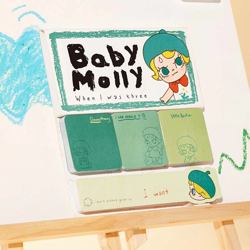 POPMART BABY MOLLY When I Was Three Series of Sticky Note Combination Stationery Peripheral