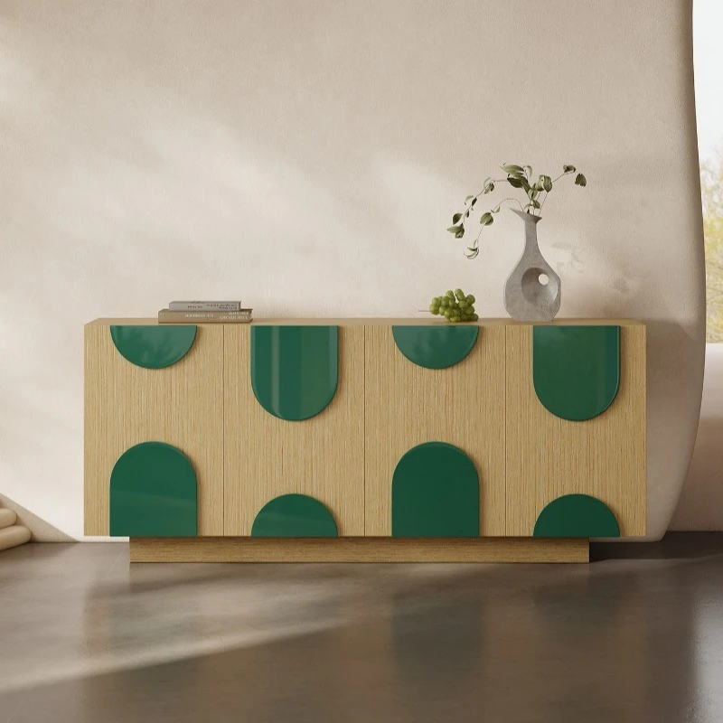 Light luxury simple design multi-layer solid wood side cabinet household small apartment locker