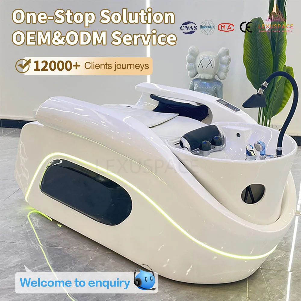 

Japanese Head Spa Shampoo Bed with Large Ceramic Basin Durable and Stylish for Hair and Nail Salons or Hotels