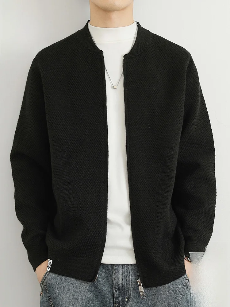 

Мужской осенний утепленный кардиган Paul Frank Monkey на молнии, вязаный, с круглым вырезом, повседневный, из смесового полиэстера