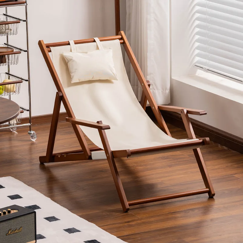 

Beach Folding Camping Lounge Chair Outdoor Deck Chair Portable Backrest Recliner Home Leisure Comfort Cool Sitters Outdoor Chair