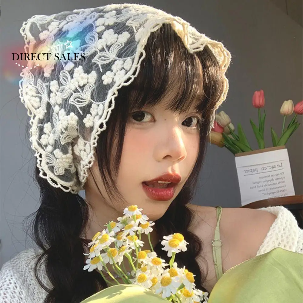 

Cute Countryside Style Triangle Bandana Wraps Hair Band Lace Hair Scarf Hair Accessories Bohemia Triangle Scarf Girls
