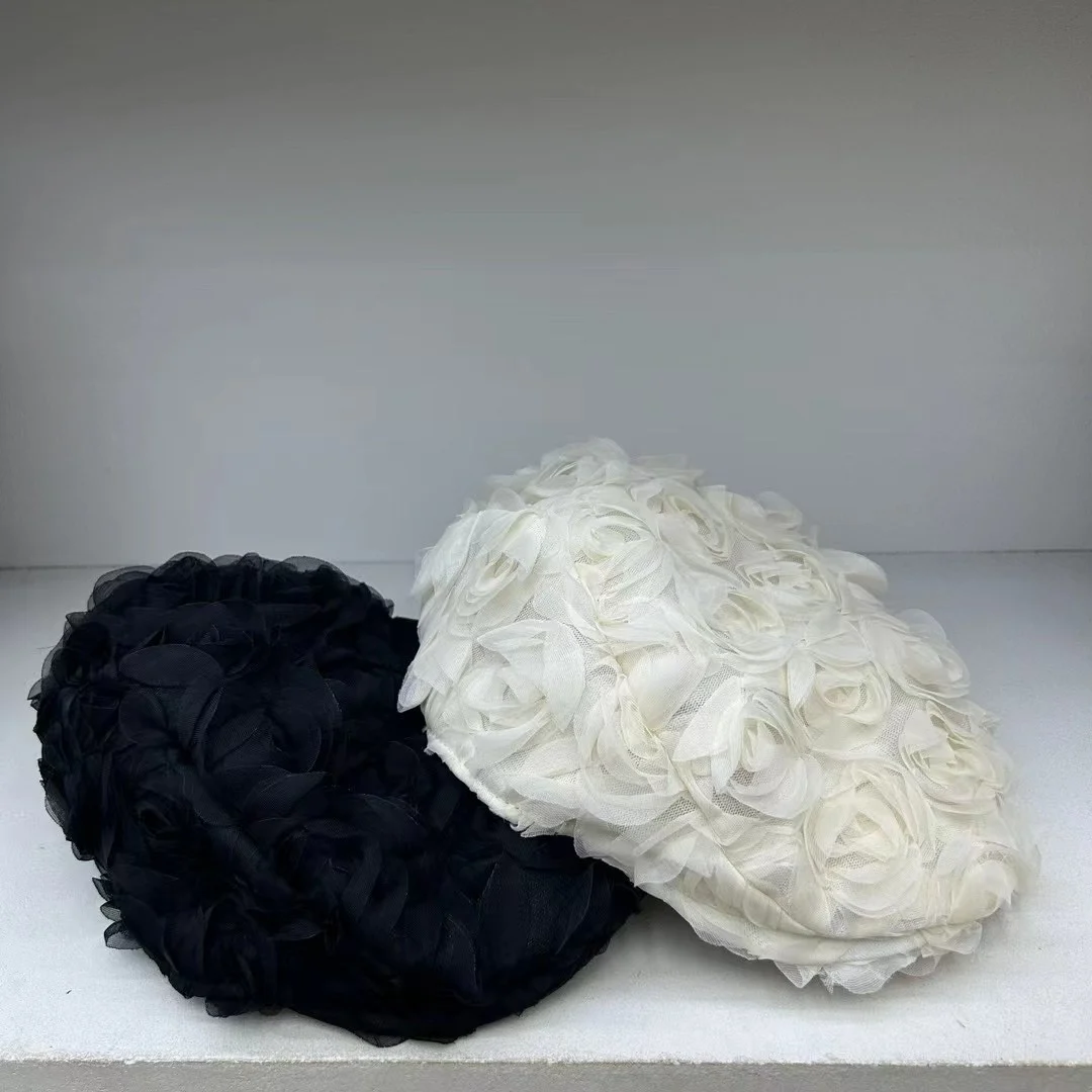 قبعة نسائية ثلاثية الأبعاد على الأمام متعددة الاستخدامات لافتة للنظر بتصميم مقعر صغير قبعة رسام قبعة عصرية 4m820 #4