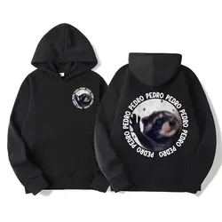 Funny Raccoon Pedro Dancing Meme Hoodie Men Women Vintage Cartoon Graphic Hoodies Male Autumn Casual Fleece Sweatshirt Pullovers