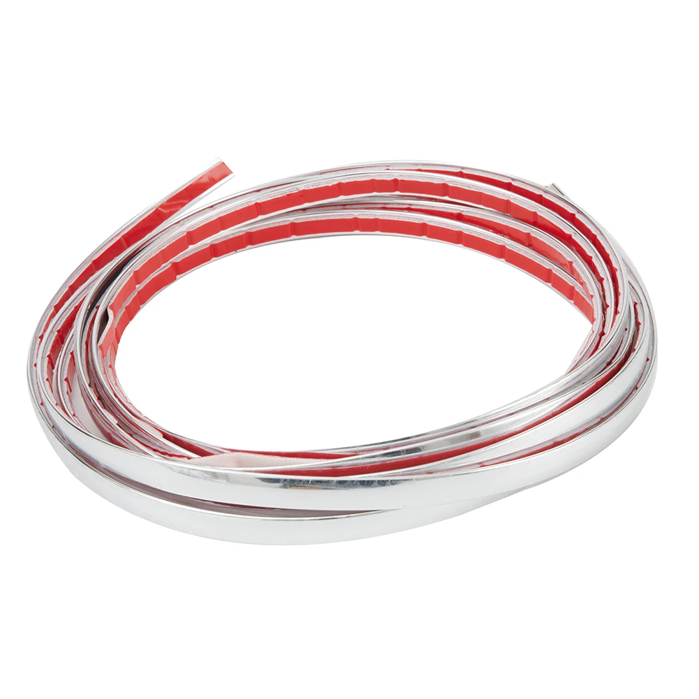 Tira embellecedora cromada resistente a los arañazos para puerta de coche, decoración de parachoques abatible, Material ABS cromado, 10 pies, 8mm
