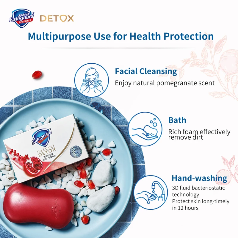 Jabón de Granada Natural, limpiador facial, Control de aceite, cuidado profundo, ducha, limpieza de la piel, blanqueamiento corporal, 3 piezas/paquete