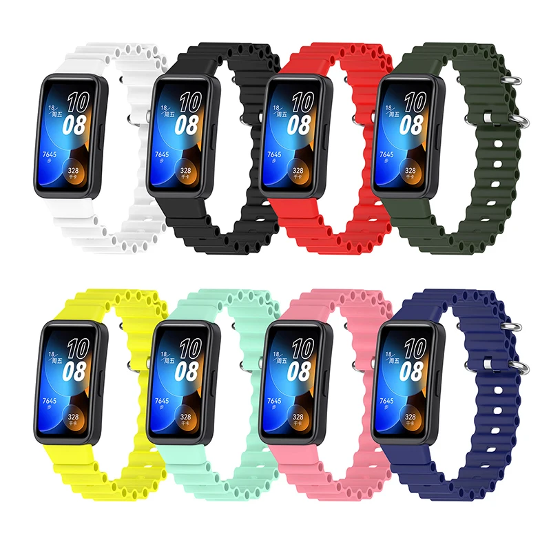 Sports Silicone Watchband For Huawei Band 8 Strap Replacement Wristband For Huawei Band 8 Bracelet Correa Pulsera Accessories