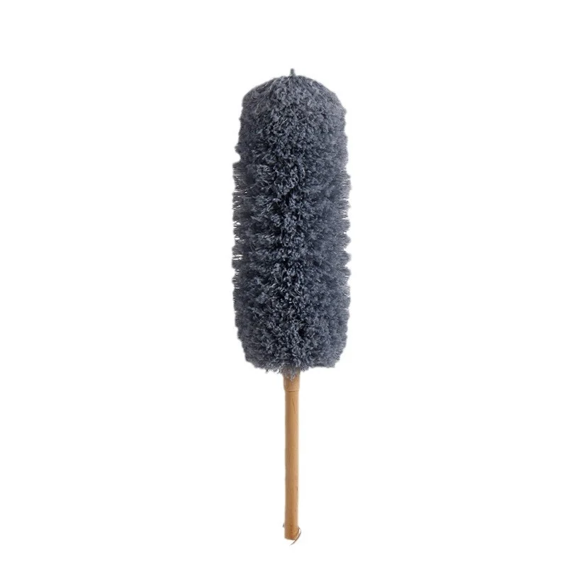 Anti-static yellow and grey wool duster brush，A good helper for home cleaning image 4