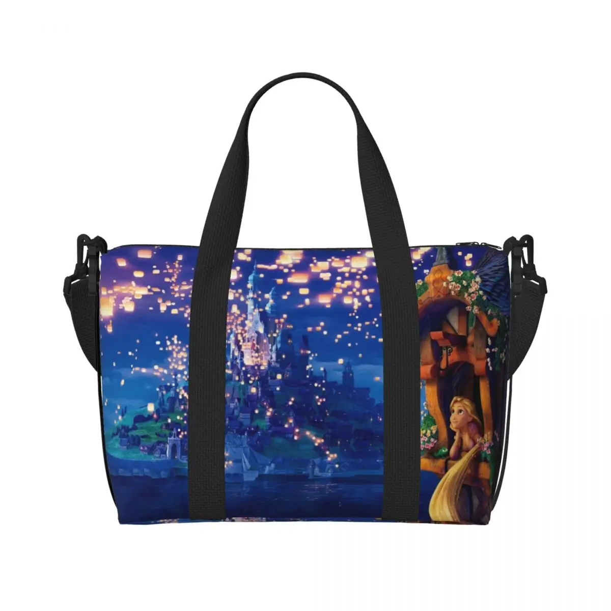 Custom Wallpaper Tangled Beach Tote Bag for Women Extra Large Gym Carry On Travel Shopping Bags