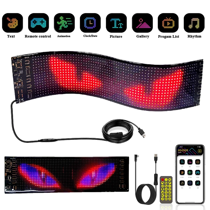 Programmable Scrolling LED sign board folding LED Message Module custom mobile APP control Flexible LED display