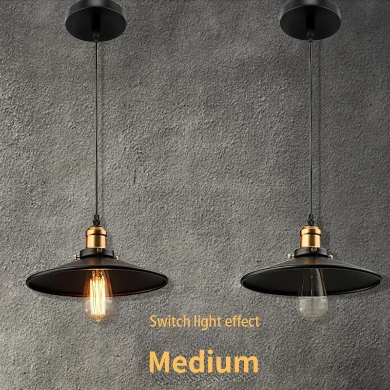 

RUI Decoration Loft Style Vintage Industrial Retro Pendant Lamp Light e27 Holder Iron Restaurant Bar Counter Bookstore