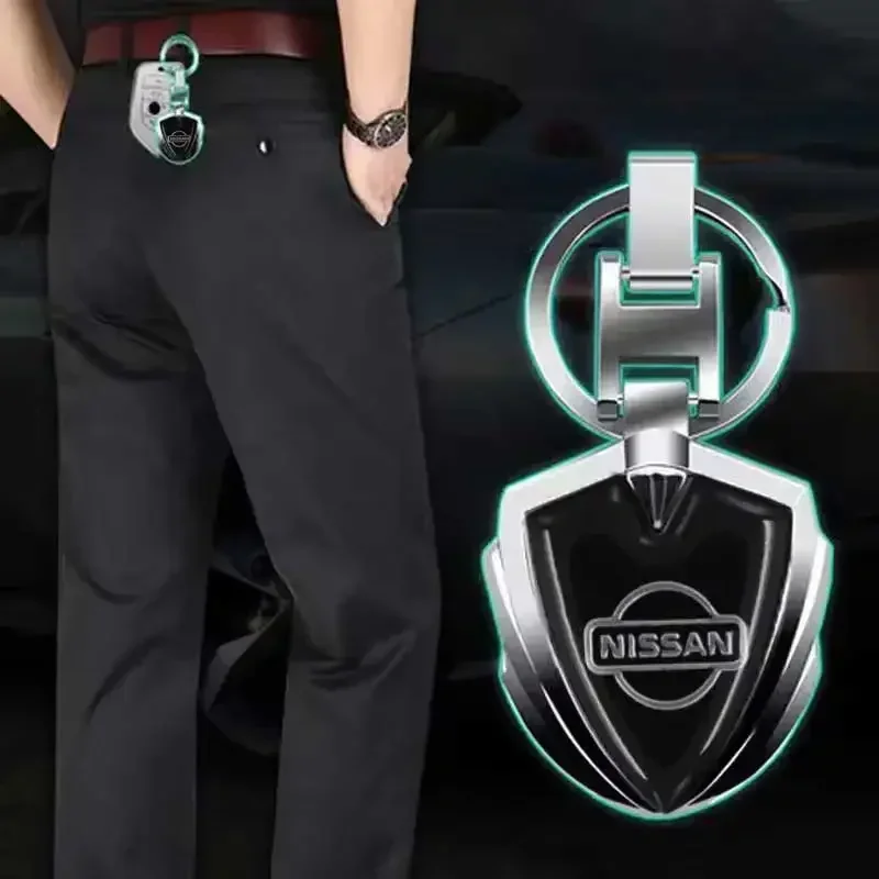 For Nissan Car Key Ring Holder Business Keychain Pendant Tiida Sentra Teana X Trail T30 T32 Almera Qashqai J10 J11 Leaf Juke