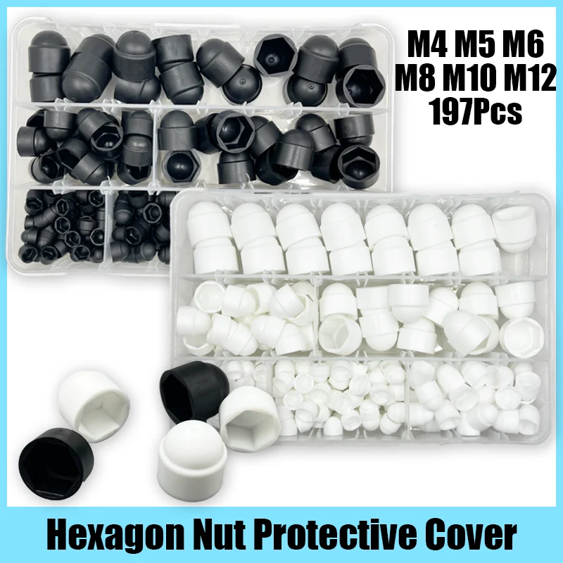 

PE Protection Nut M4 M6 M8 M10 M12 Black White Socket Hex Caps Nuts Cover Plastic Dome Hexagon Screws Acorn Nut Protector Bolts