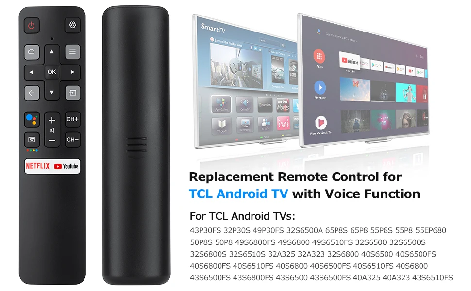 Bluetooth-Sprach fernbedienung Ersatz für tcl-android, rc802v 65 p8s kompatibel mit Google Assistant für tcl 55 c715 Smart TV – Detail 4