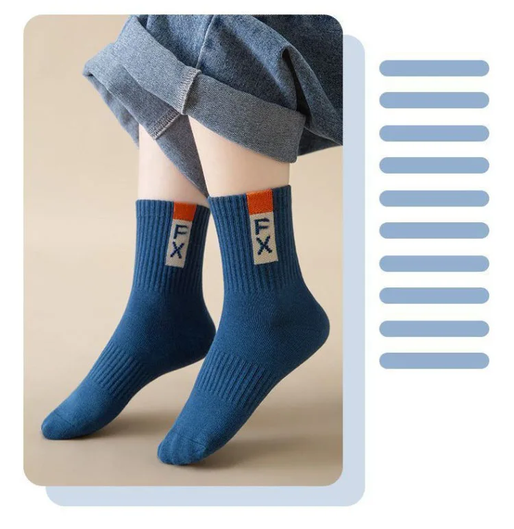 5 Paar Kindersocken, Frühlingssocken aus Baumwolle, mittellange Socken für Kinder, sportliche Socken für Jungen, Crew-Socken – Detail 5