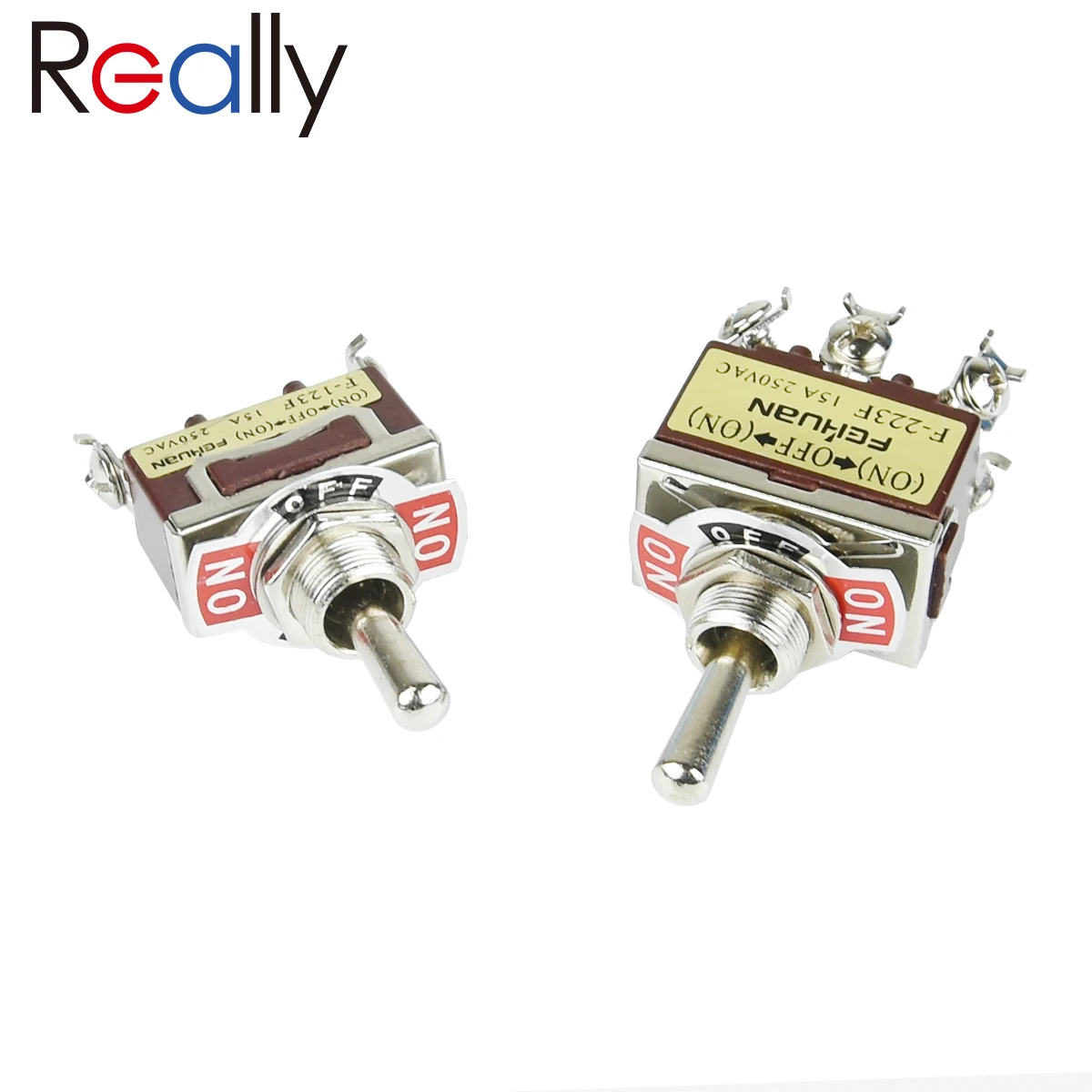 REALLY F-123/223F Kupferkontakt Schwerlast-Momentwippschalter 16A 250V 20A 125V (EIN)/Aus/(EIN) 3/6-polig 3-Positionen – Detail 5