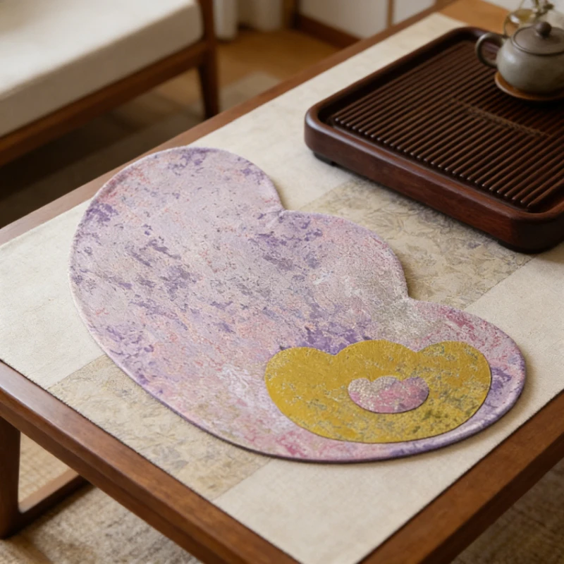 Chinese Style TeaMat Brocade Tea Table Cloth Waterproof Dry Tea Tray Light Luxury High Appearance Double Sided Tea Table Decor