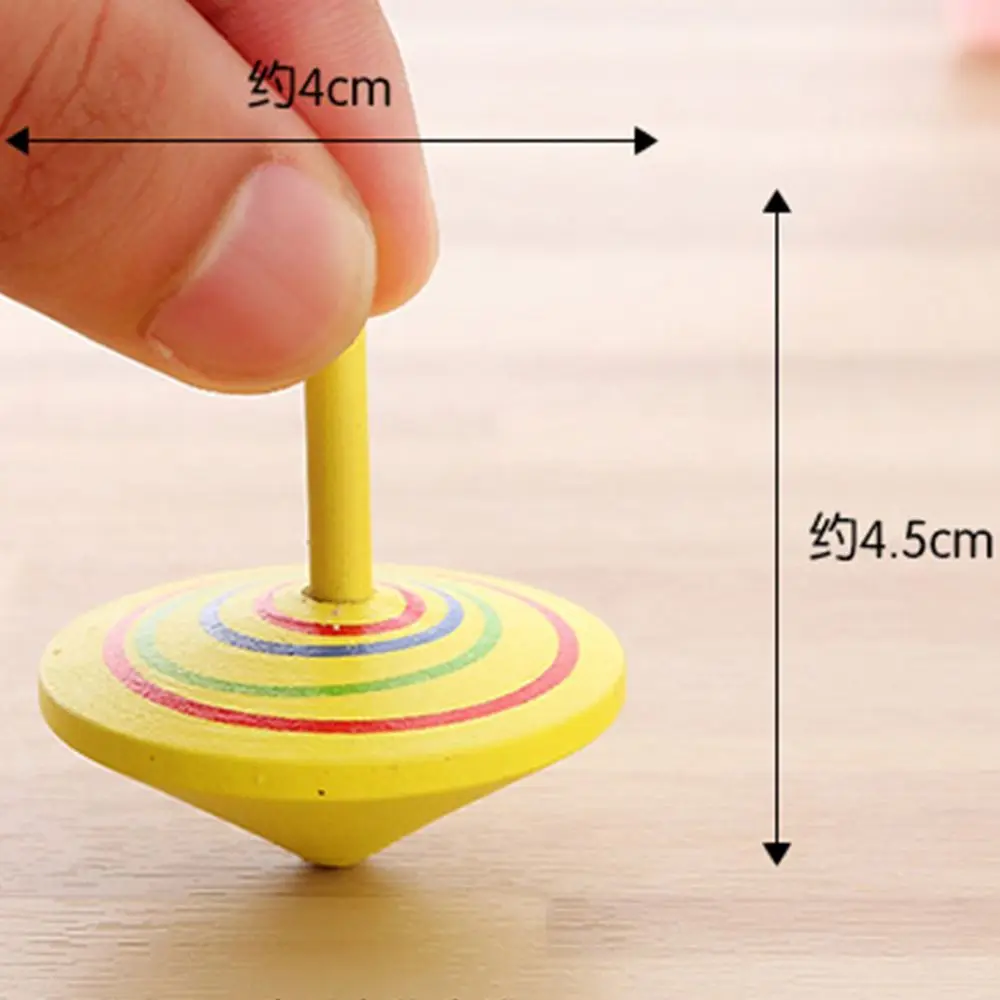 Top giratorio multicolor para niños de ocio clásico, giratorio manual de madera