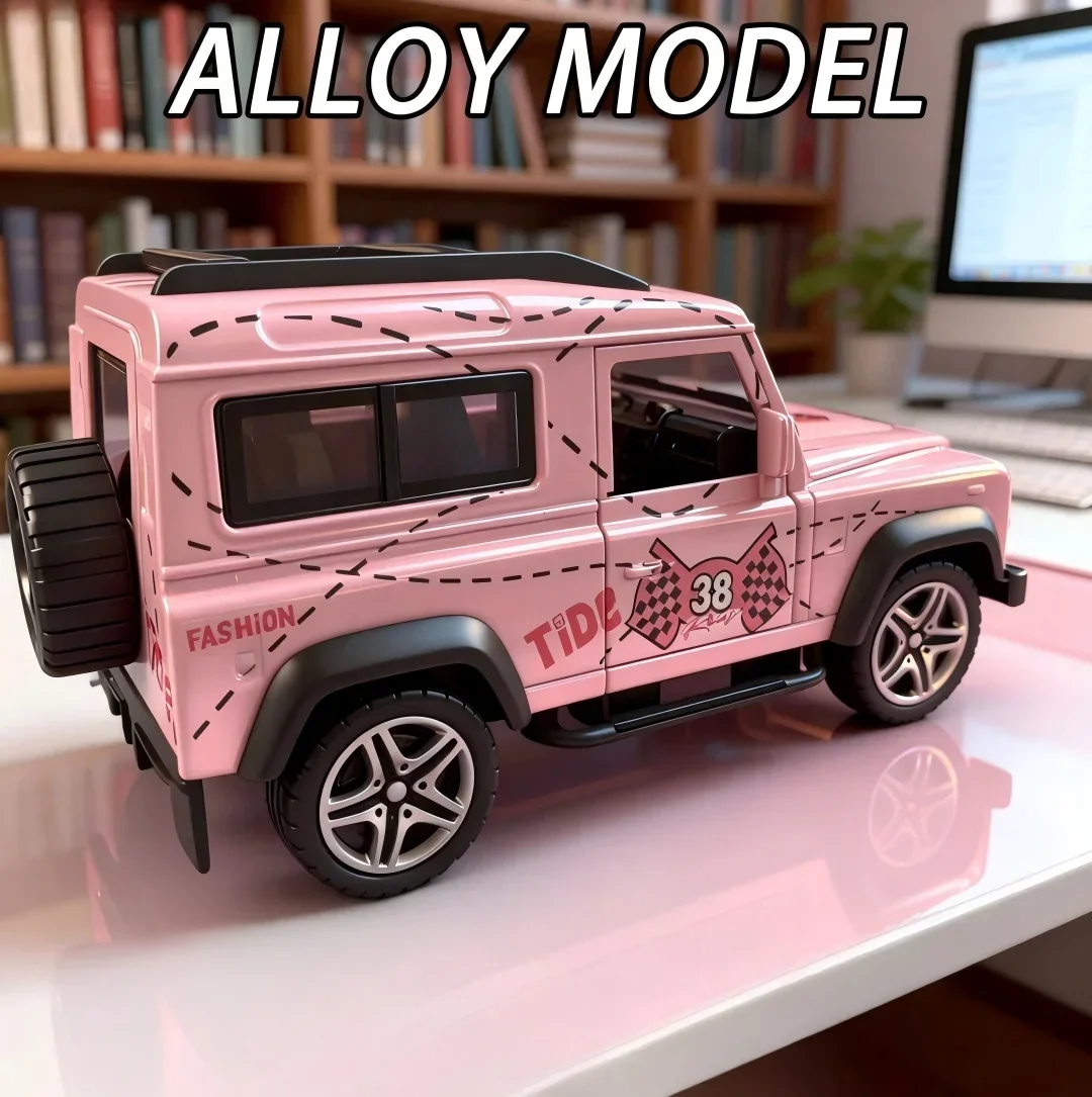 Alloy Off-road SUV Diecast Replica Pull-Back Function Open Doors Metal Collectible Vehicle Birthday Gifts Home Cabinet Ornament