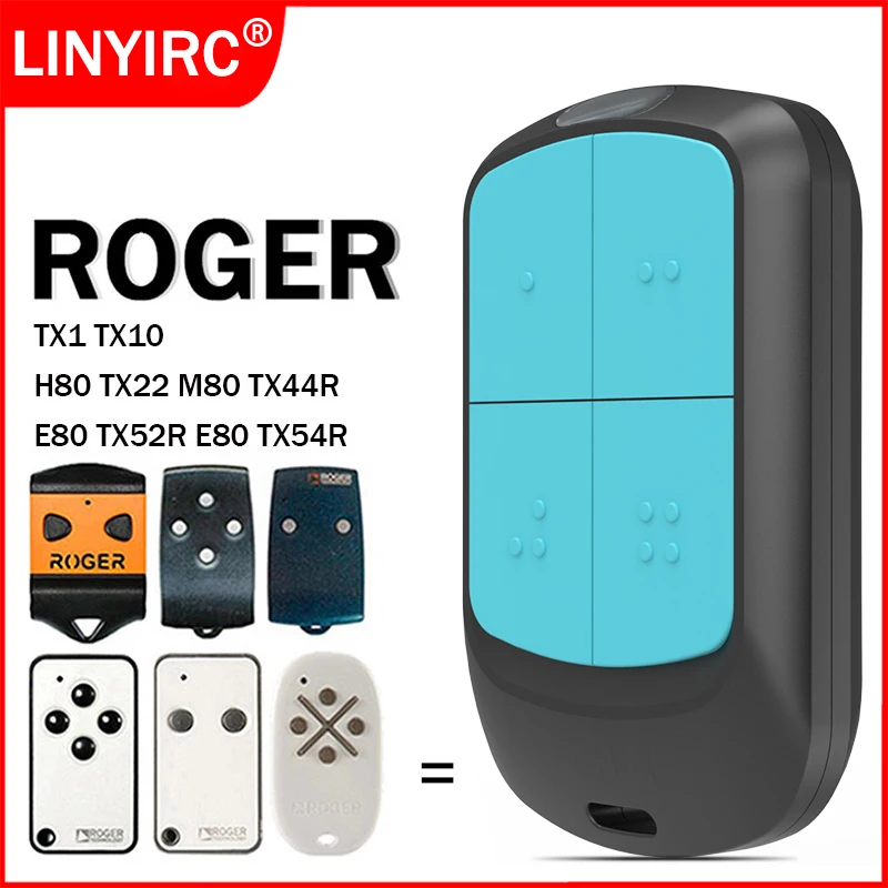 

ROGER Remote Control ROGER E80 TX52R TX54R TX22 H80 M80 TX1 TX10 Electric Gate Garage Door Remote Control Duplicator 433.92MHz