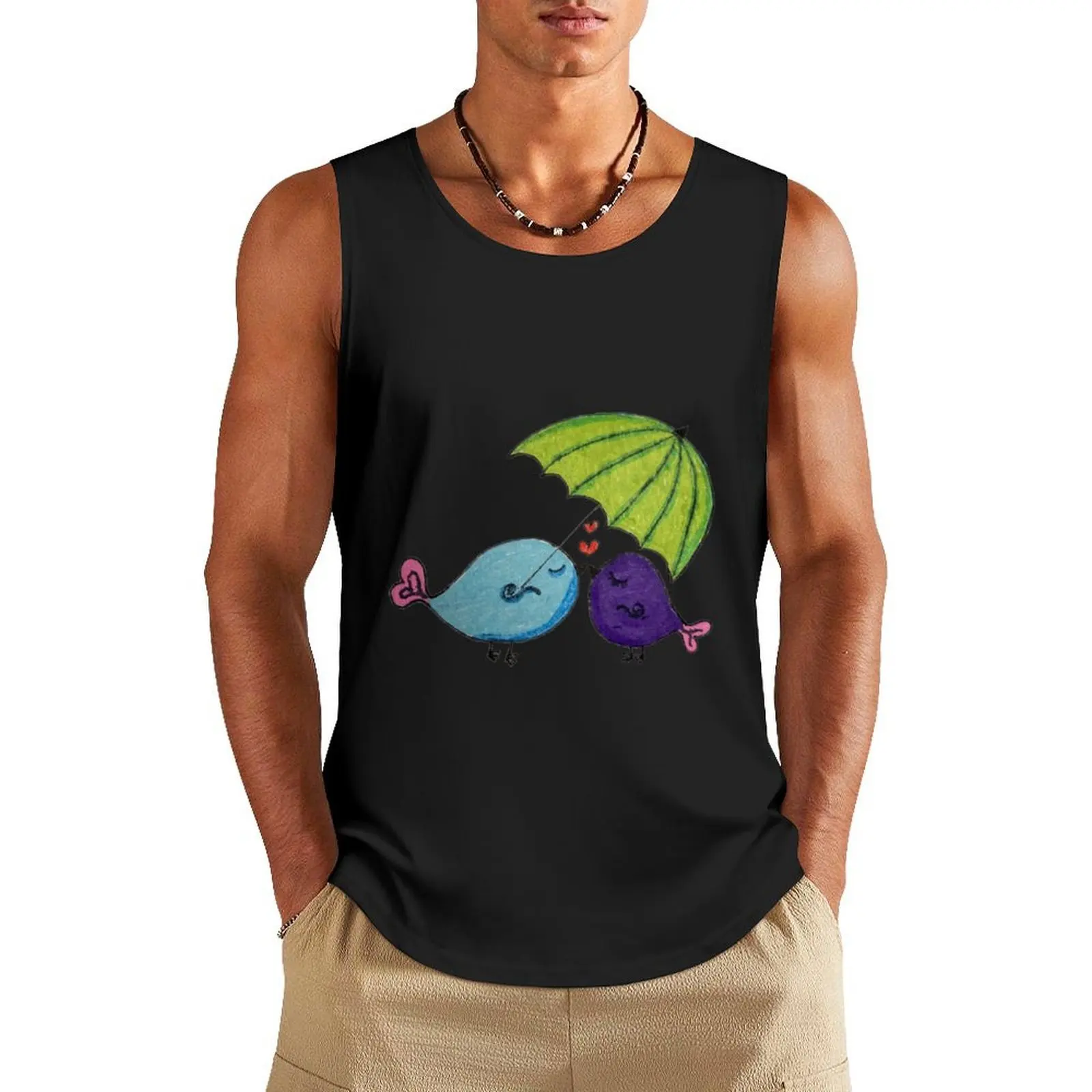 

Love birds Tank Top Short sleeve Men sleeveless tee fashion 2025 man