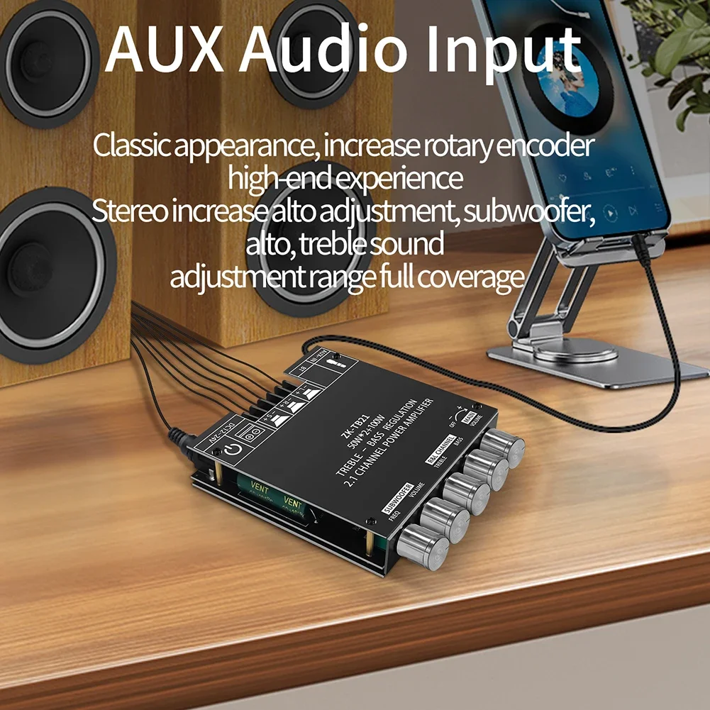 ZK-MT21 ZK-TB21 2x50W + 100W Subwoofer Versterker Board Bluetooth 5.0 Stereo Audio-ontvanger 2.1 Kanaals Power Audio Stereo Bass AMP