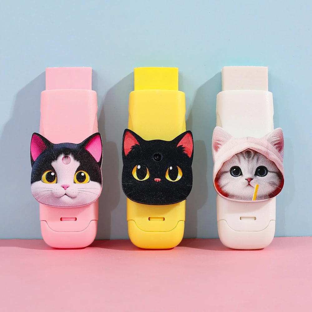 ممحاة دفع سحب على شكل قطة كرتونية، مناسبة للمكاتب والمدارس، متينة وسهلة التنظيف، مستلزمات مدرسية أساسية