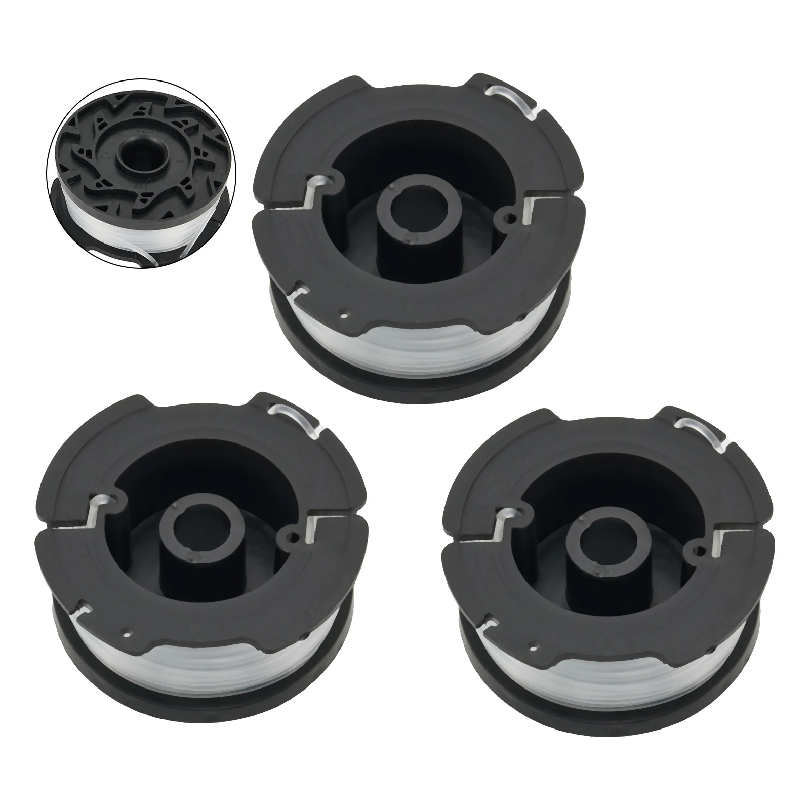 3PCS Line Spools For Black+Decker A6485 GL280 GL301 GL425 GL430 GL545 GL555 GLC13 GLC2500 GLC2500L Grass Trimmers