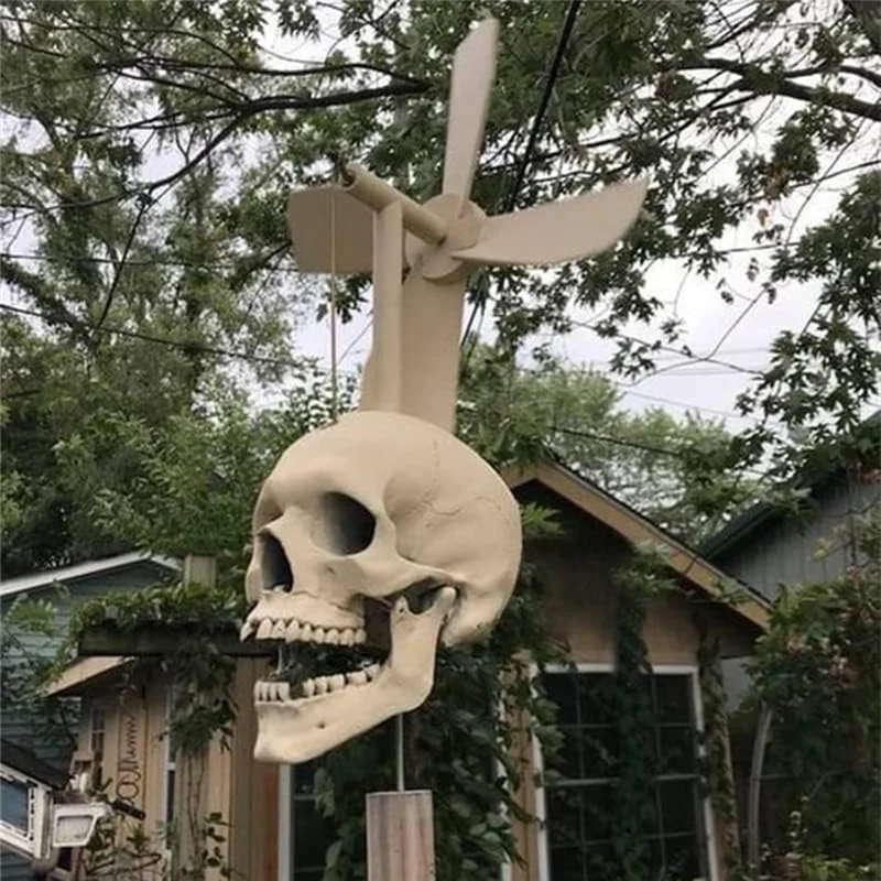 

Garden Skull Decor Halloween Wind Skull Whirligig Decoration Halloween Decoration Windmill Yard Home Ornament