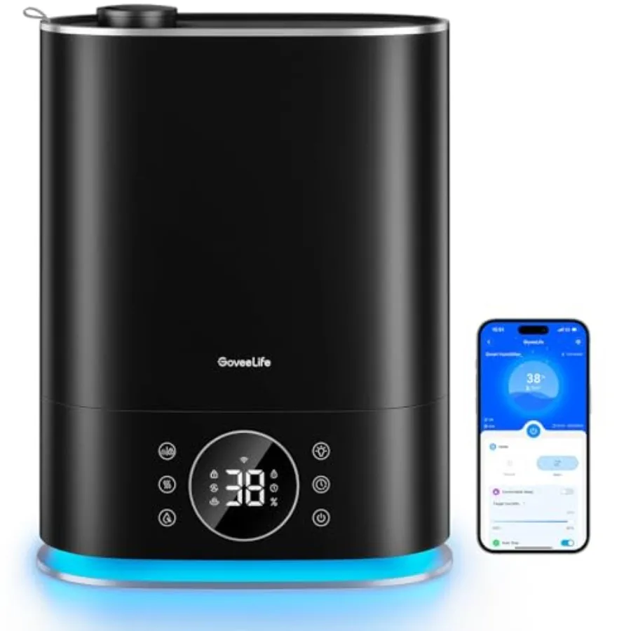 

7L Humidifiers for Bedroom, Smart Top-Fill Cool and Warm Mist Humidifier Large Room, Auto Mode, 70H Quiet Runtime for Baby Plan