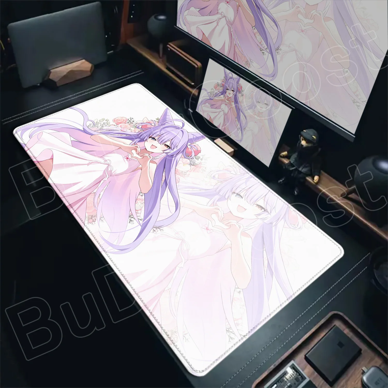 

Anime E-Sports Laptop Pad Student Writing Keyboard Pad Hot HD Gaming Mousepad Kawaii Girl tenko shibuki Non-Slip Rubber Desk Mat