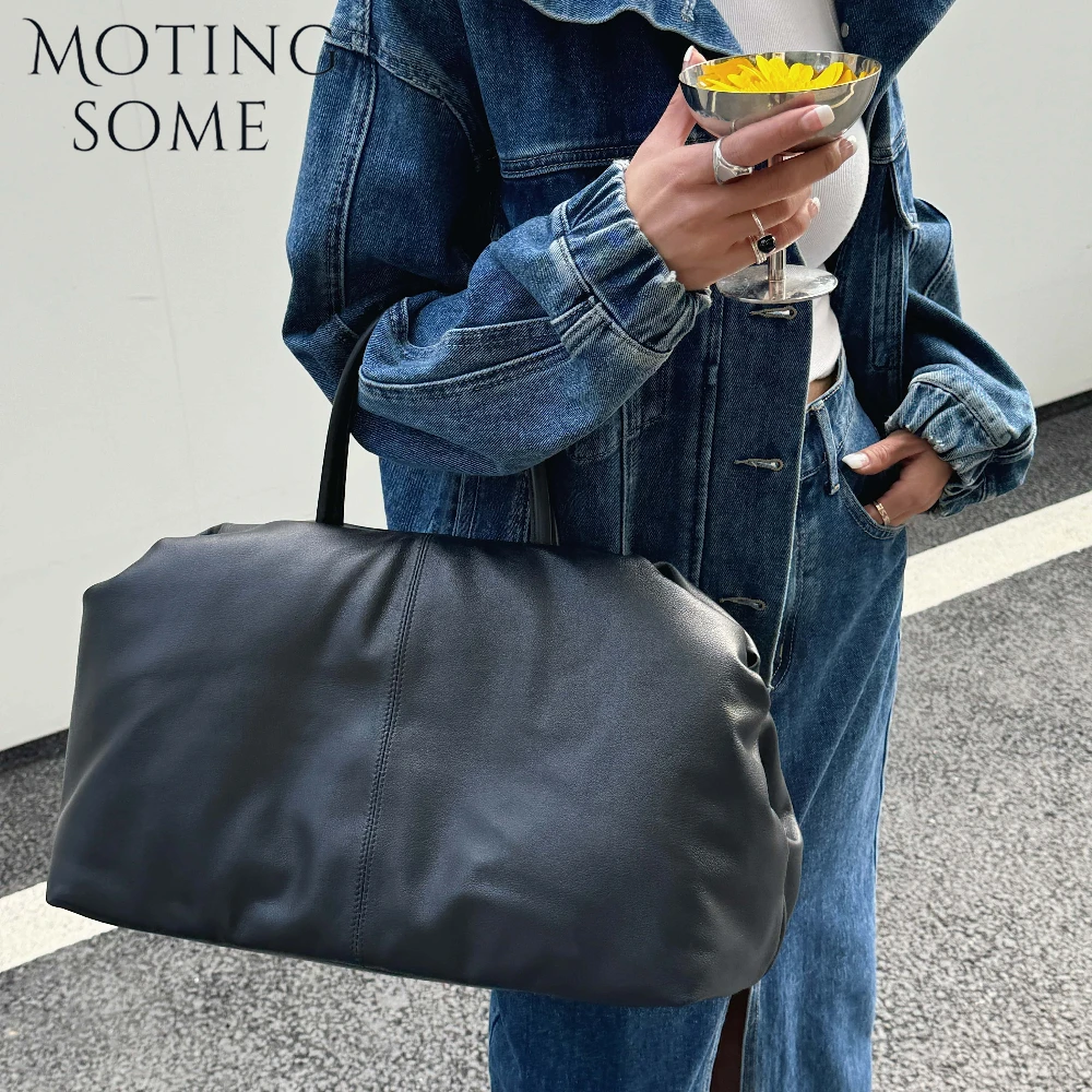 Tas Tangan Wanita Kelas Asli Kulit Sapi Kualitas Motingsome Tas Tiup Gelandangan Besar 2025 Tas Tangan Baru Tas Tote Musim Gugur dan Musim Dingin