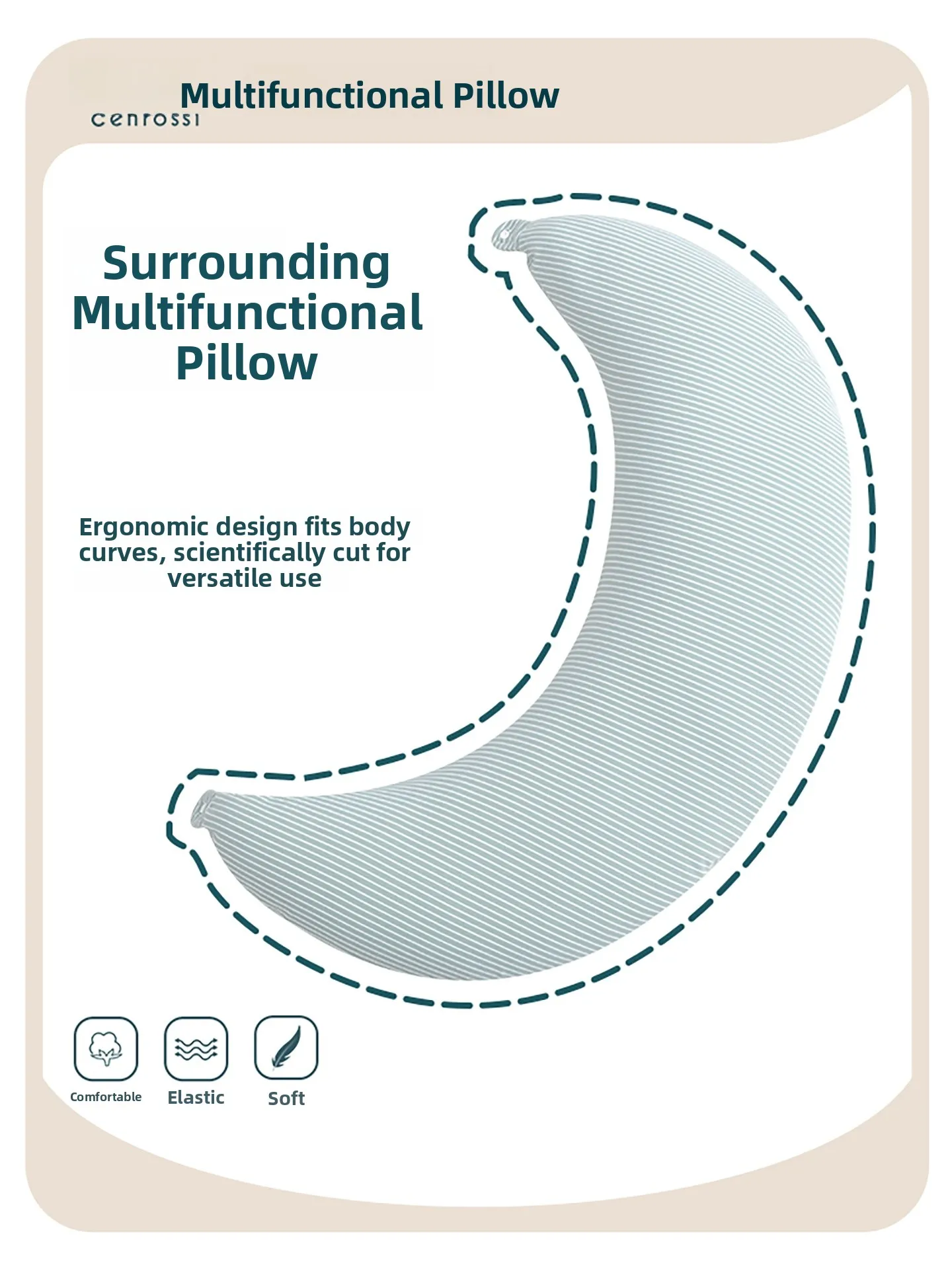 

Qianlexi Moon aped Body Pillow Women's Sp Aid Nursing Cuion Leg Support Ring Pillow Modern Simple Home Decorative Pillow